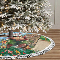 Hawaii Christmas Santa Claus Tree Skirt Mele Kalikimaka Tropical Beach - Wonder Print Shop