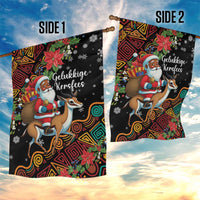 South Africa Christmas Garden Flag Black Santa Claus Riding Springbok - Wonder Print Shop