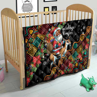 South Africa Christmas Quilt Black Santa Claus Riding Springbok - Wonder Print Shop