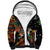 South Africa Christmas Sherpa Hoodie Black Santa Claus Riding Springbok - Wonder Print Shop