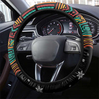 South Africa Christmas Steering Wheel Cover Black Santa Claus Riding Springbok - Wonder Print Shop