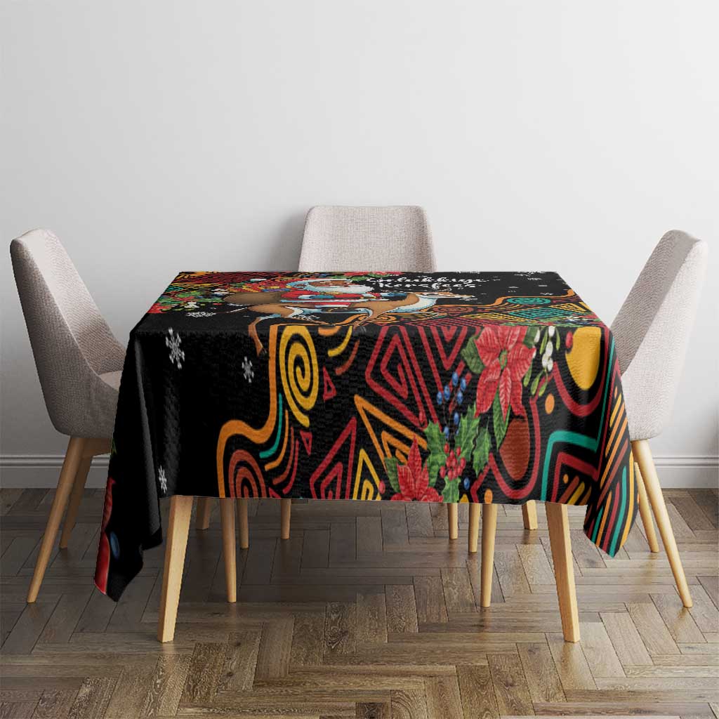 South Africa Christmas Tablecloth Black Santa Claus Riding Springbok - Wonder Print Shop