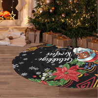 South Africa Christmas Tree Skirt Black Santa Claus Riding Springbok - Wonder Print Shop