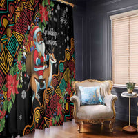 South Africa Christmas Window Curtain Black Santa Claus Riding Springbok - Wonder Print Shop