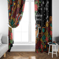 South Africa Christmas Window Curtain Black Santa Claus Riding Springbok - Wonder Print Shop