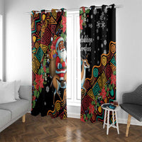 South Africa Christmas Window Curtain Black Santa Claus Riding Springbok - Wonder Print Shop