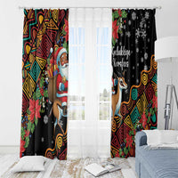 South Africa Christmas Window Curtain Black Santa Claus Riding Springbok - Wonder Print Shop