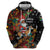 South Africa Christmas Zip Hoodie Black Santa Claus Riding Springbok - Wonder Print Shop