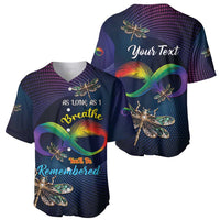 Personalized As Long As I Breathe You'll Be Remembered Baseball Jersey Feather Infinity Luxury Dragonfly - Wonder Print Shop