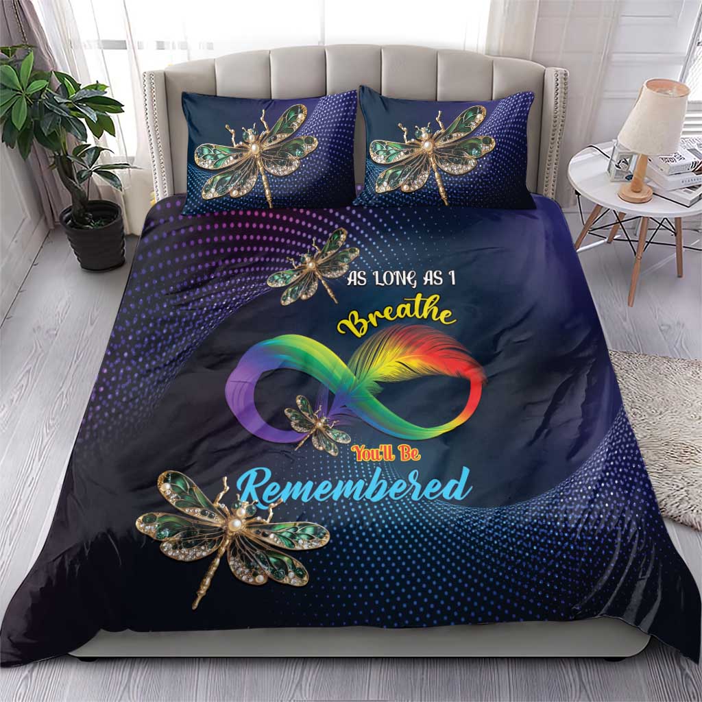 As Long As I Breathe You'll Be Remembered Bedding Set Feather Infinity Luxury Dragonfly - Wonder Print Shop
