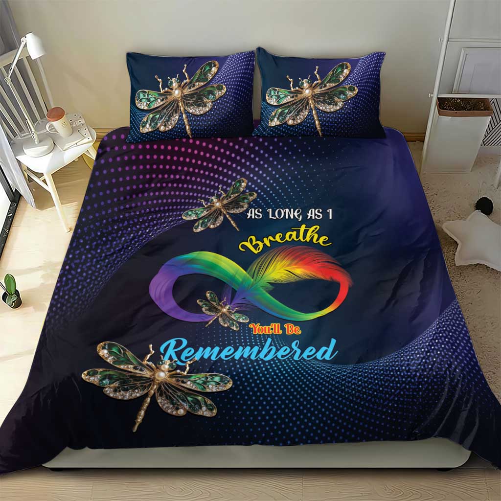 As Long As I Breathe You'll Be Remembered Bedding Set Feather Infinity Luxury Dragonfly - Wonder Print Shop