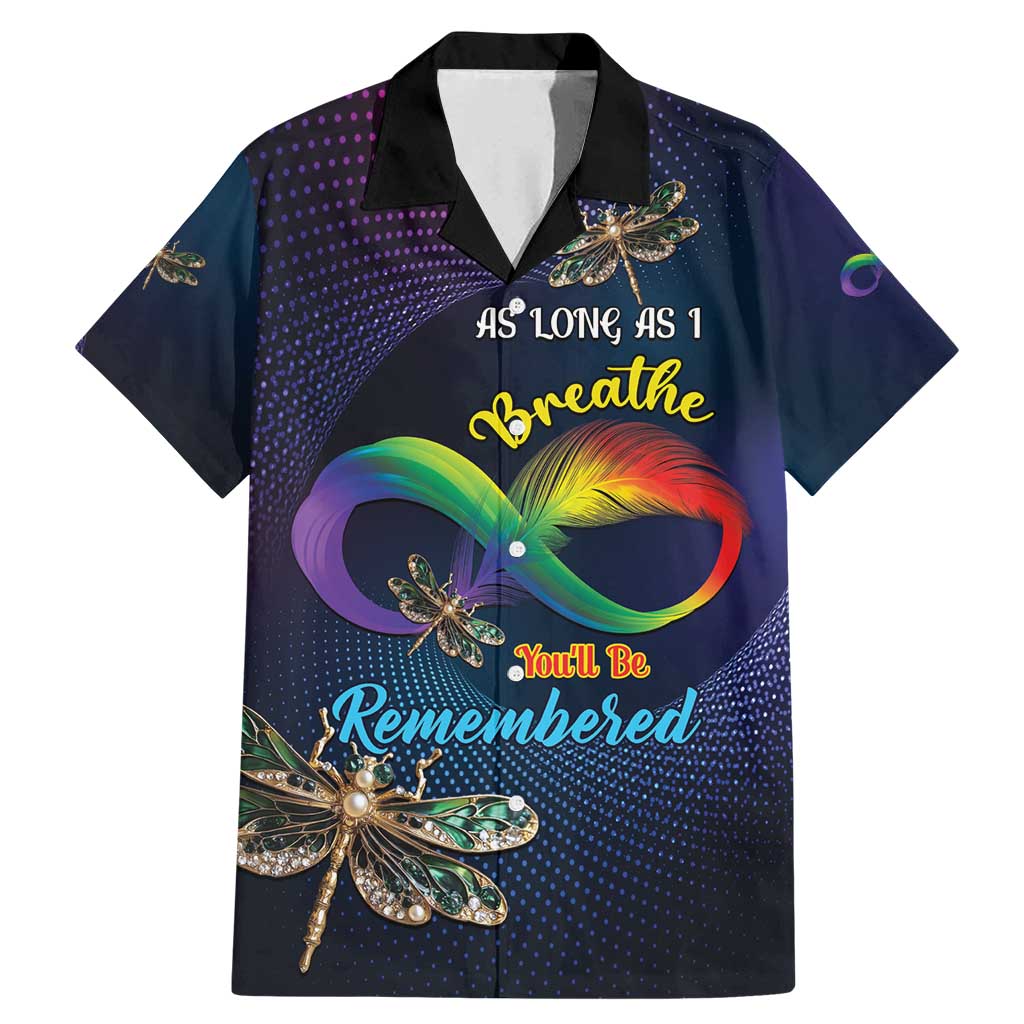 Personalized As Long As I Breathe You'll Be Remembered Family Matching Mermaid Dress and Hawaiian Shirt Feather Infinity Luxury Dragonfly - Wonder Print Shop