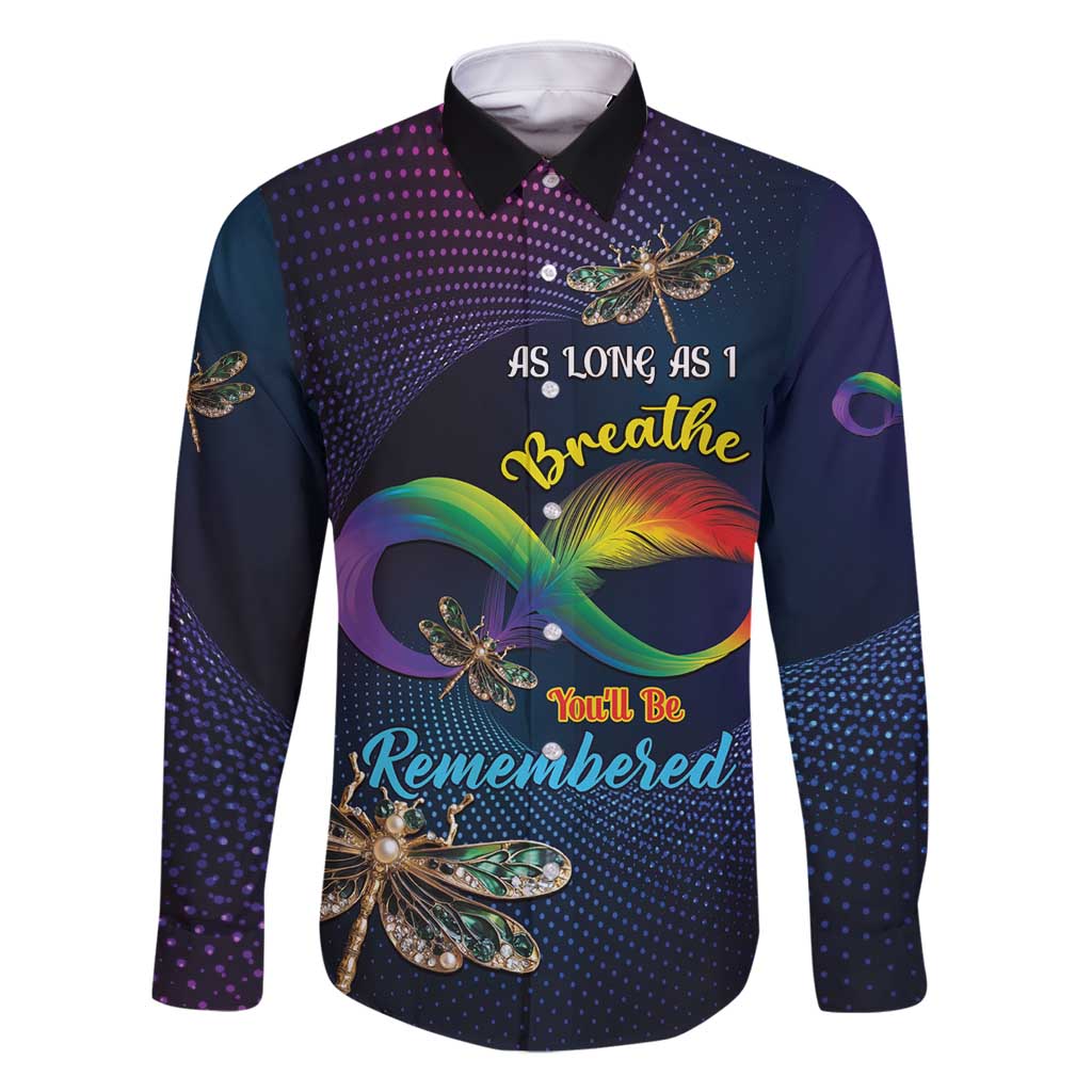 Personalized As Long As I Breathe You'll Be Remembered Family Matching Mermaid Dress and Hawaiian Shirt Feather Infinity Luxury Dragonfly - Wonder Print Shop