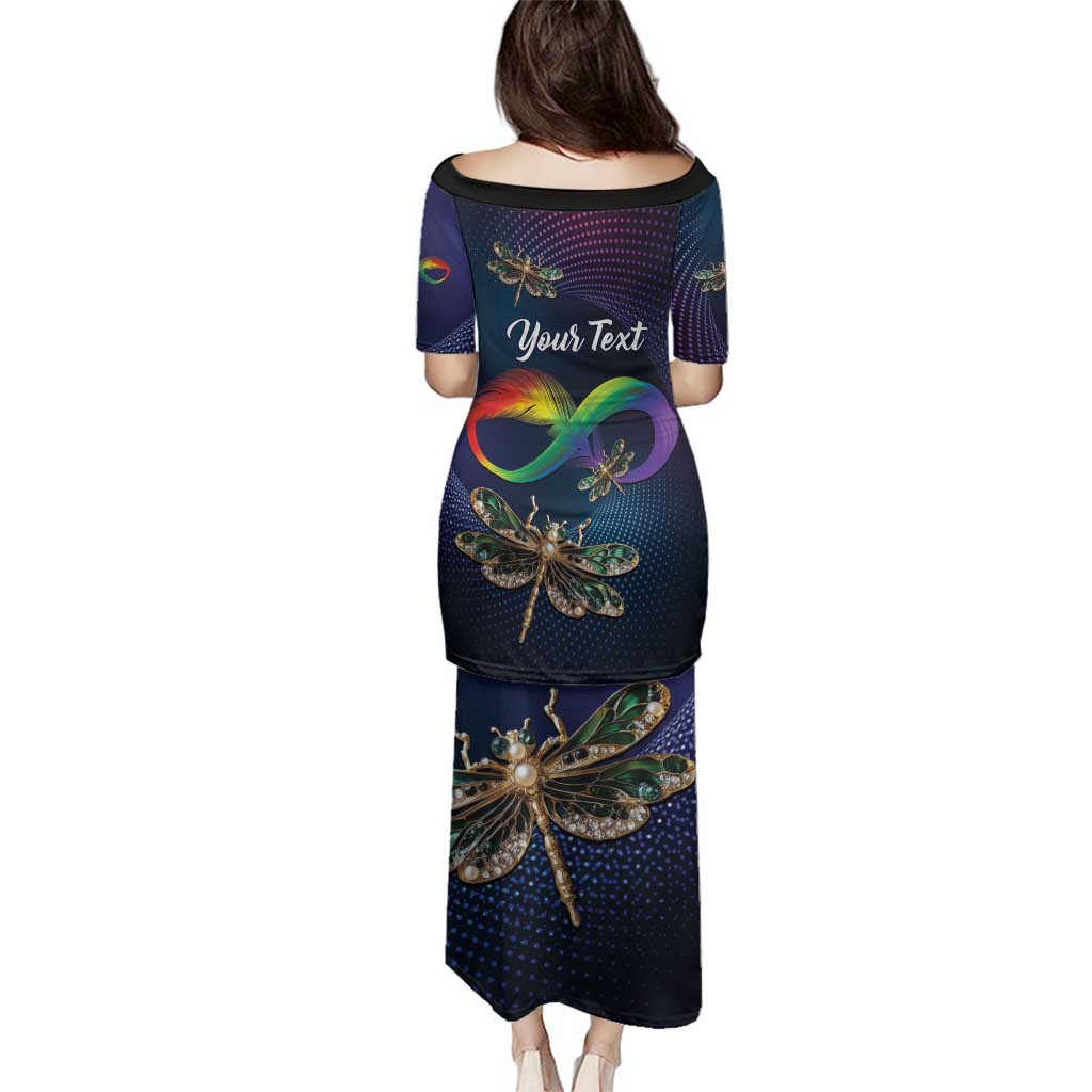 Personalized As Long As I Breathe You'll Be Remembered Family Matching Puletasi and Hawaiian Shirt Feather Infinity Luxury Dragonfly - Wonder Print Shop