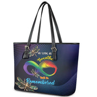As Long As I Breathe You'll Be Remembered Leather Tote Bag Feather Infinity Luxury Dragonfly - Wonder Print Shop
