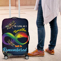 As Long As I Breathe You'll Be Remembered Luggage Cover Feather Infinity Luxury Dragonfly - Wonder Print Shop