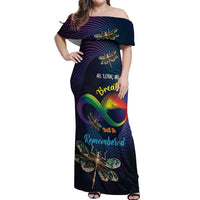 Personalized As Long As I Breathe You'll Be Remembered Off Shoulder Maxi Dress Feather Infinity Luxury Dragonfly - Wonder Print Shop