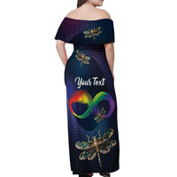 Personalized As Long As I Breathe You'll Be Remembered Off Shoulder Maxi Dress Feather Infinity Luxury Dragonfly - Wonder Print Shop