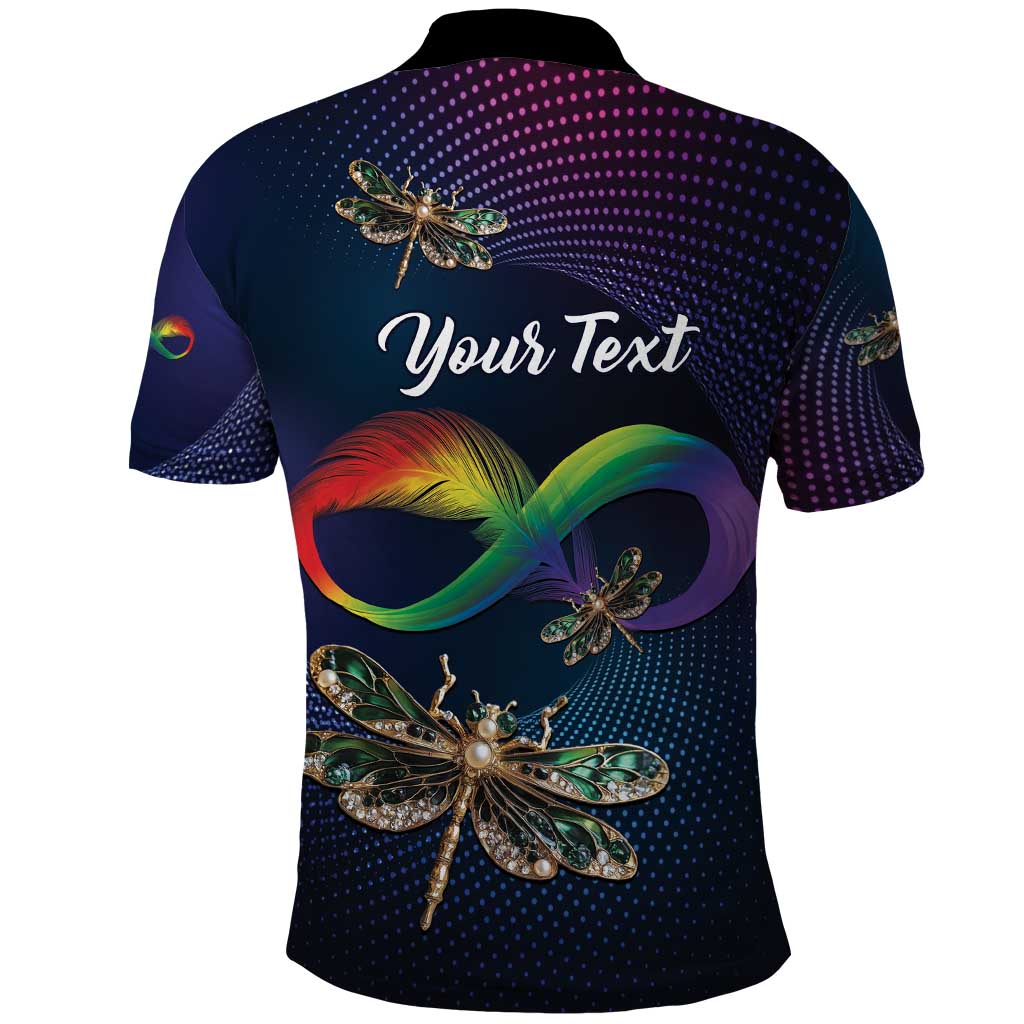 Personalized As Long As I Breathe You'll Be Remembered Polo Shirt Feather Infinity Luxury Dragonfly - Wonder Print Shop