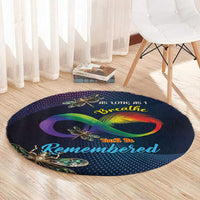 As Long As I Breathe You'll Be Remembered Round Carpet Feather Infinity Luxury Dragonfly