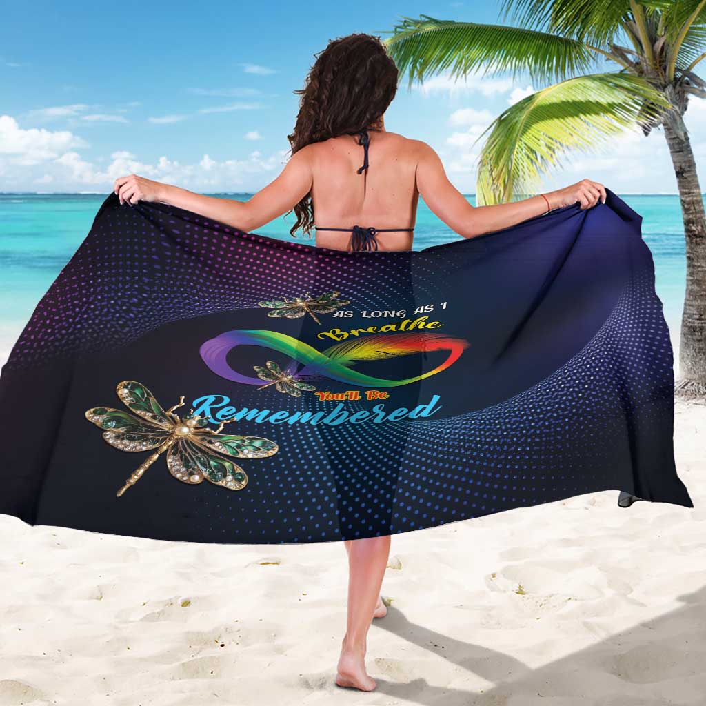 As Long As I Breathe You'll Be Remembered Sarong Feather Infinity Luxury Dragonfly - Wonder Print Shop