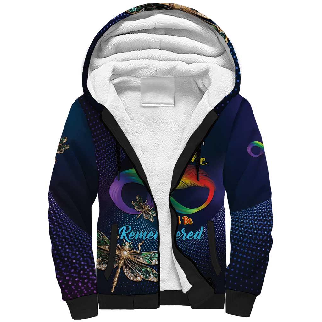 Personalized As Long As I Breathe You'll Be Remembered Sherpa Hoodie Feather Infinity Luxury Dragonfly - Wonder Print Shop