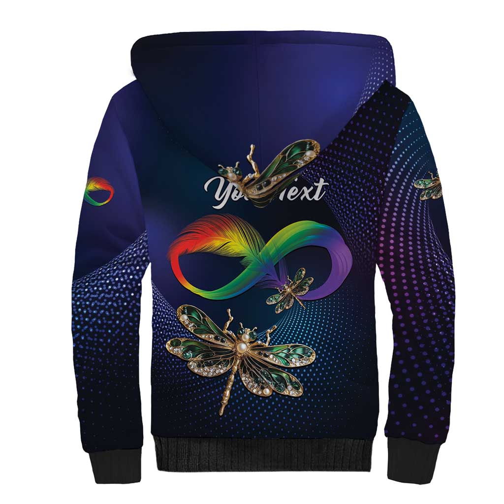 Personalized As Long As I Breathe You'll Be Remembered Sherpa Hoodie Feather Infinity Luxury Dragonfly - Wonder Print Shop