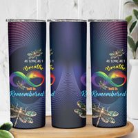 Personalized As Long As I Breathe You'll Be Remembered Skinny Tumbler Feather Infinity Luxury Dragonfly - Wonder Print Shop