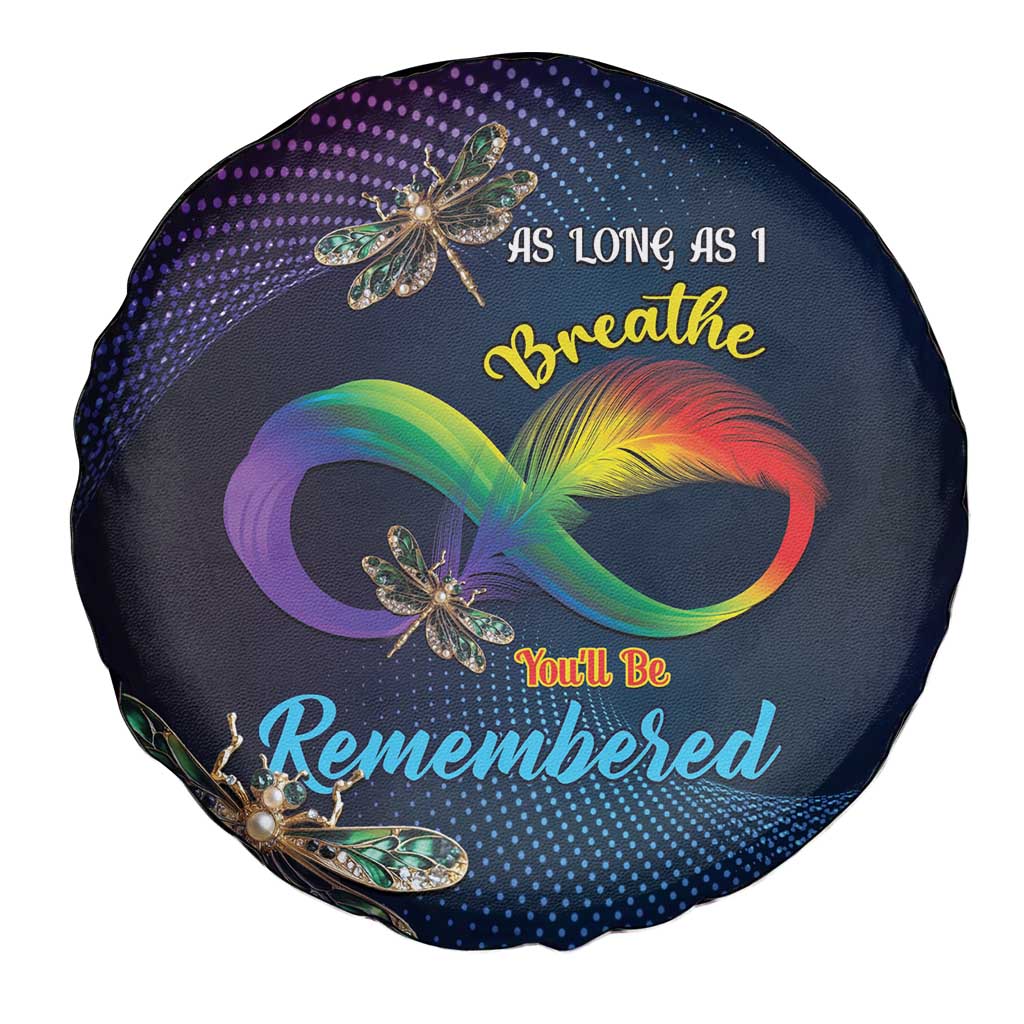 As Long As I Breathe You'll Be Remembered Spare Tire Cover Feather Infinity Luxury Dragonfly - Wonder Print Shop