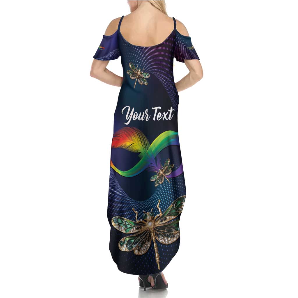 Personalized As Long As I Breathe You'll Be Remembered Summer Maxi Dress Feather Infinity Luxury Dragonfly - Wonder Print Shop