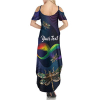 Personalized As Long As I Breathe You'll Be Remembered Summer Maxi Dress Feather Infinity Luxury Dragonfly - Wonder Print Shop