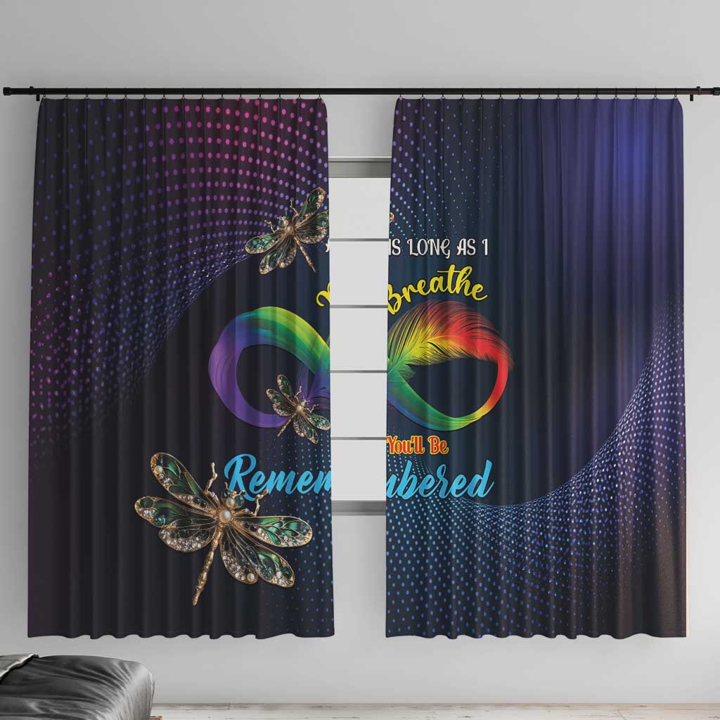 As Long As I Breathe You'll Be Remembered Window Curtain Feather Infinity Luxury Dragonfly - Wonder Print Shop