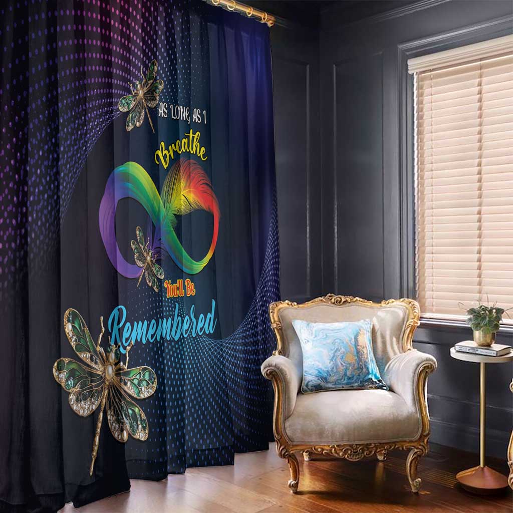 As Long As I Breathe You'll Be Remembered Window Curtain Feather Infinity Luxury Dragonfly - Wonder Print Shop