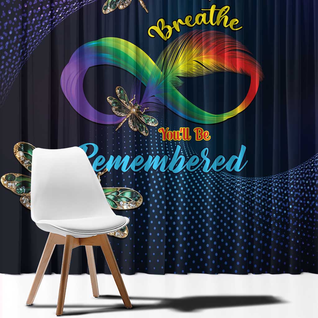 As Long As I Breathe You'll Be Remembered Window Curtain Feather Infinity Luxury Dragonfly - Wonder Print Shop