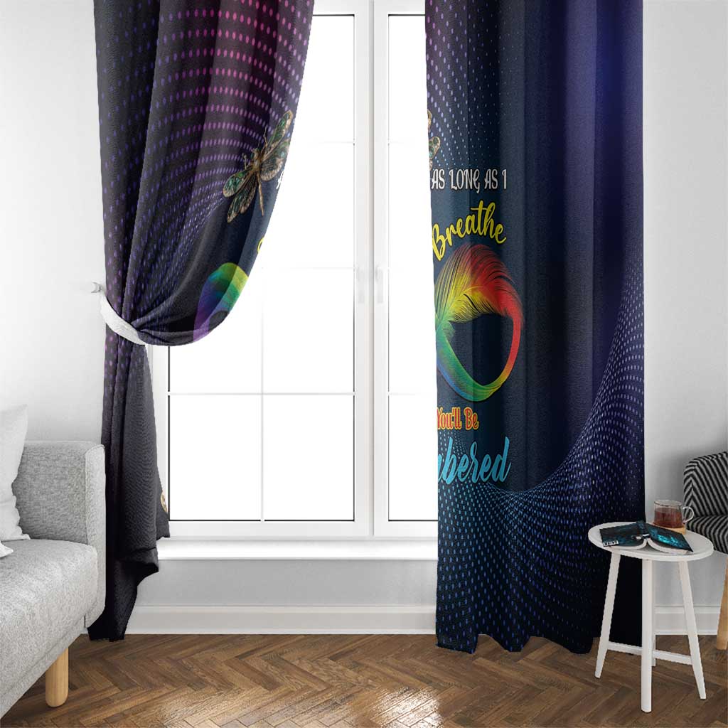 As Long As I Breathe You'll Be Remembered Window Curtain Feather Infinity Luxury Dragonfly - Wonder Print Shop
