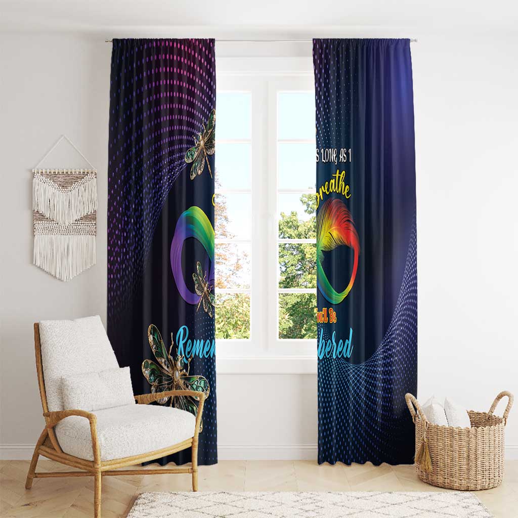 As Long As I Breathe You'll Be Remembered Window Curtain Feather Infinity Luxury Dragonfly - Wonder Print Shop