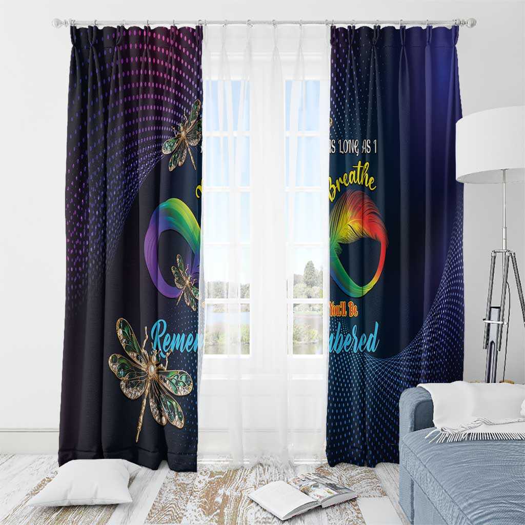As Long As I Breathe You'll Be Remembered Window Curtain Feather Infinity Luxury Dragonfly - Wonder Print Shop