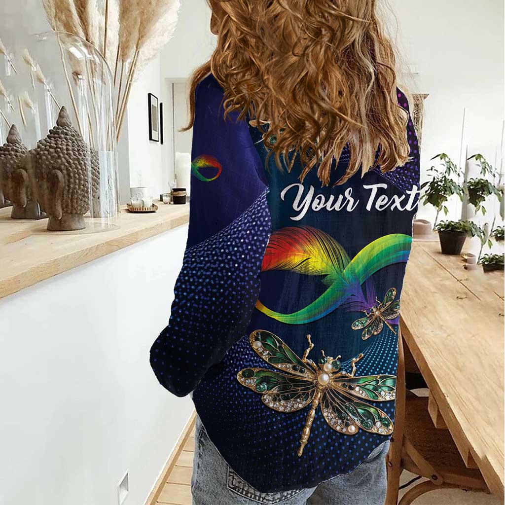 Personalized As Long As I Breathe You'll Be Remembered Women Casual Shirt Feather Infinity Luxury Dragonfly - Wonder Print Shop