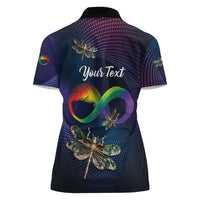 Personalized As Long As I Breathe You'll Be Remembered Women Polo Shirt Feather Infinity Luxury Dragonfly - Wonder Print Shop