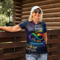 Personalized As Long As I Breathe You'll Be Remembered Women Polo Shirt Feather Infinity Luxury Dragonfly - Wonder Print Shop