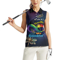 Personalized As Long As I Breathe You'll Be Remembered Women Sleeveless Polo Shirt Feather Infinity Luxury Dragonfly - Wonder Print Shop