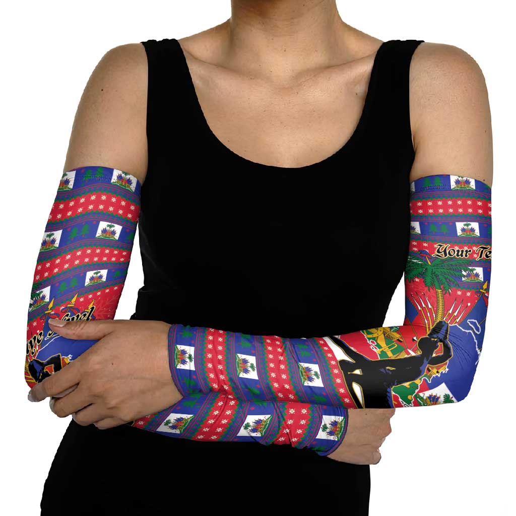 Personalized Ayiti Jwaye Nwel Arm Sleeves Haiti Merry Christmas - Wonder Print Shop