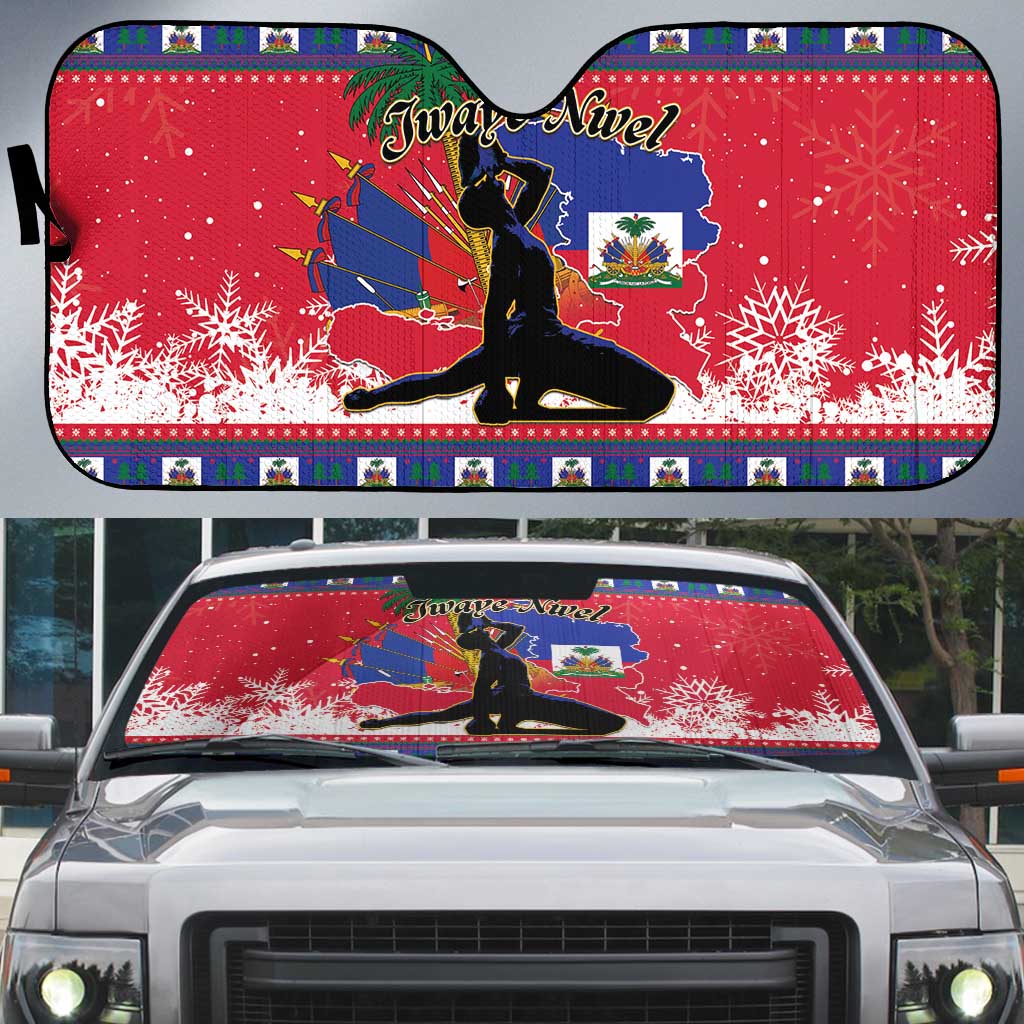 Ayiti Jwaye Nwel Auto Sun Shade Haiti Merry Christmas - Wonder Print Shop