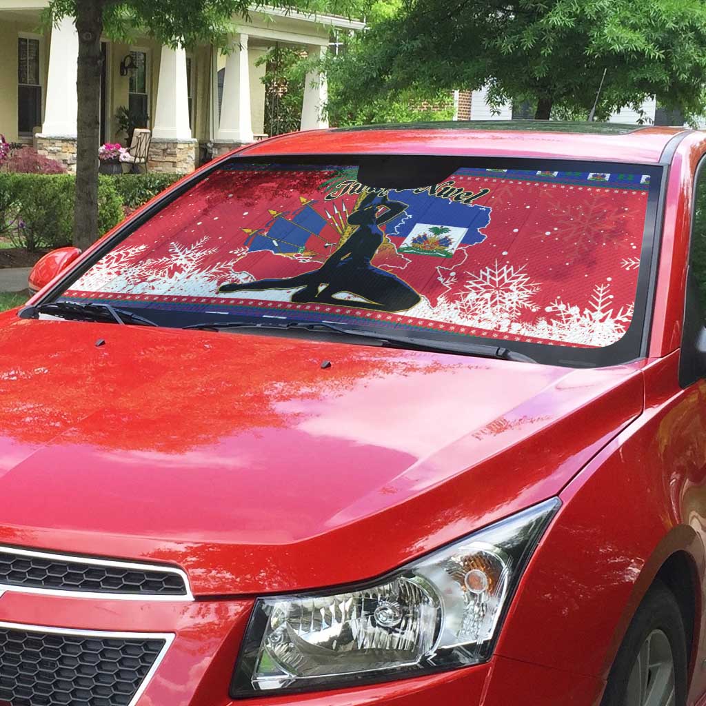 Ayiti Jwaye Nwel Auto Sun Shade Haiti Merry Christmas - Wonder Print Shop
