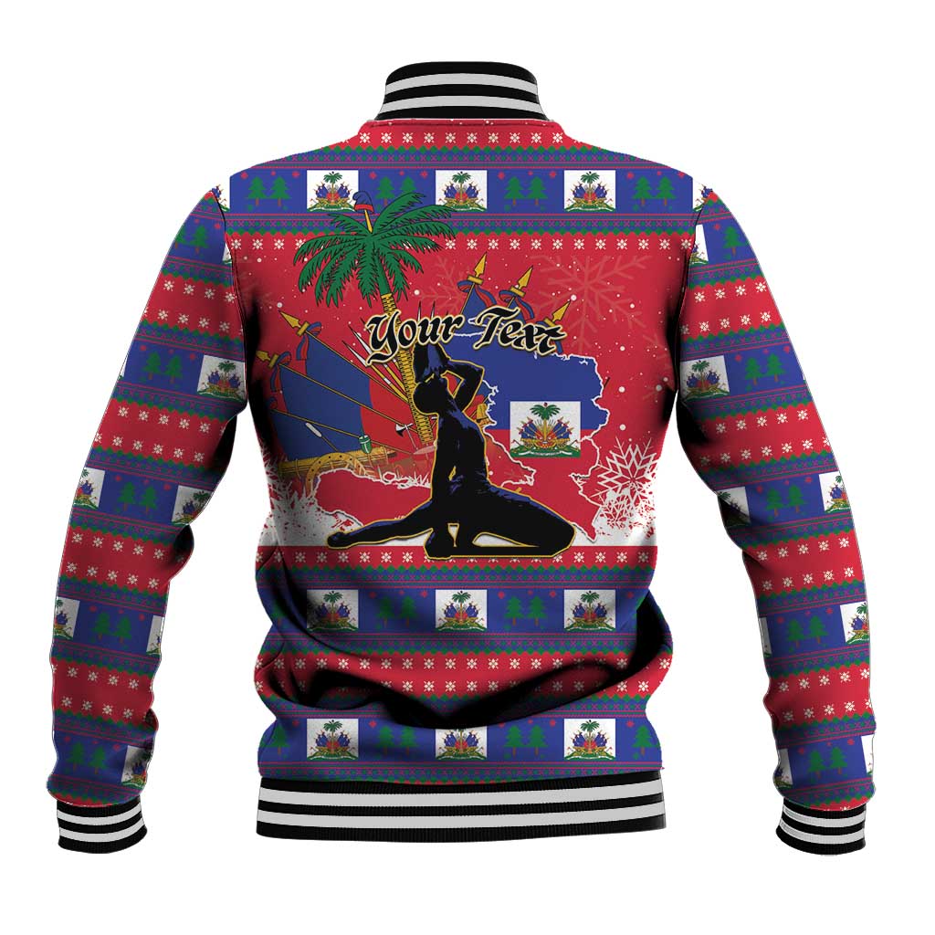 Personalized Ayiti Jwaye Nwel Baseball Jacket Haiti Merry Christmas - Wonder Print Shop