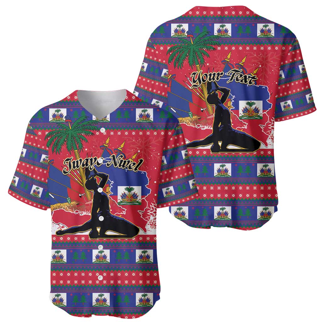 Personalized Ayiti Jwaye Nwel Baseball Jersey Haiti Merry Christmas - Wonder Print Shop