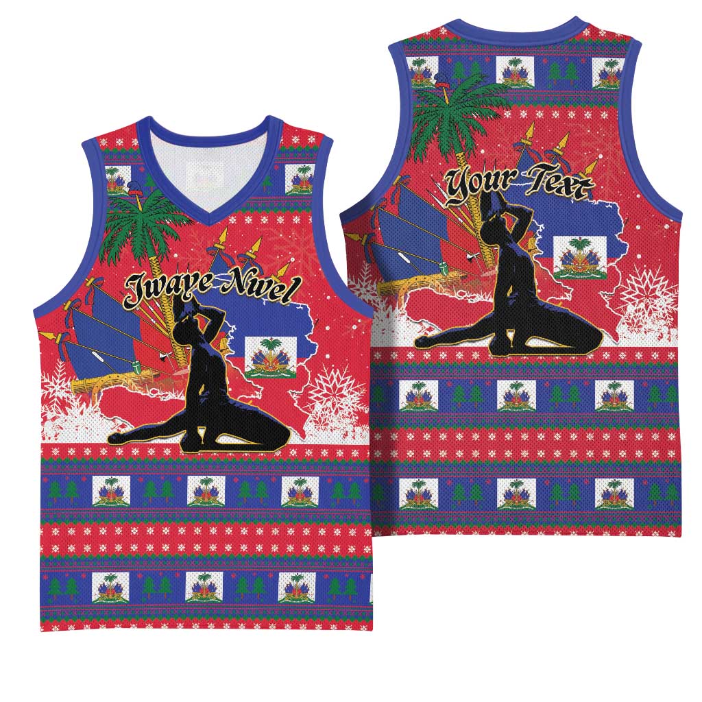 Personalized Ayiti Jwaye Nwel Basketball Jersey Haiti Merry Christmas - Wonder Print Shop