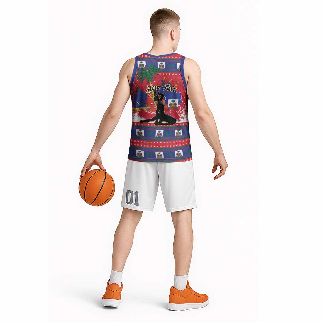 Personalized Ayiti Jwaye Nwel Basketball Jersey Haiti Merry Christmas - Wonder Print Shop