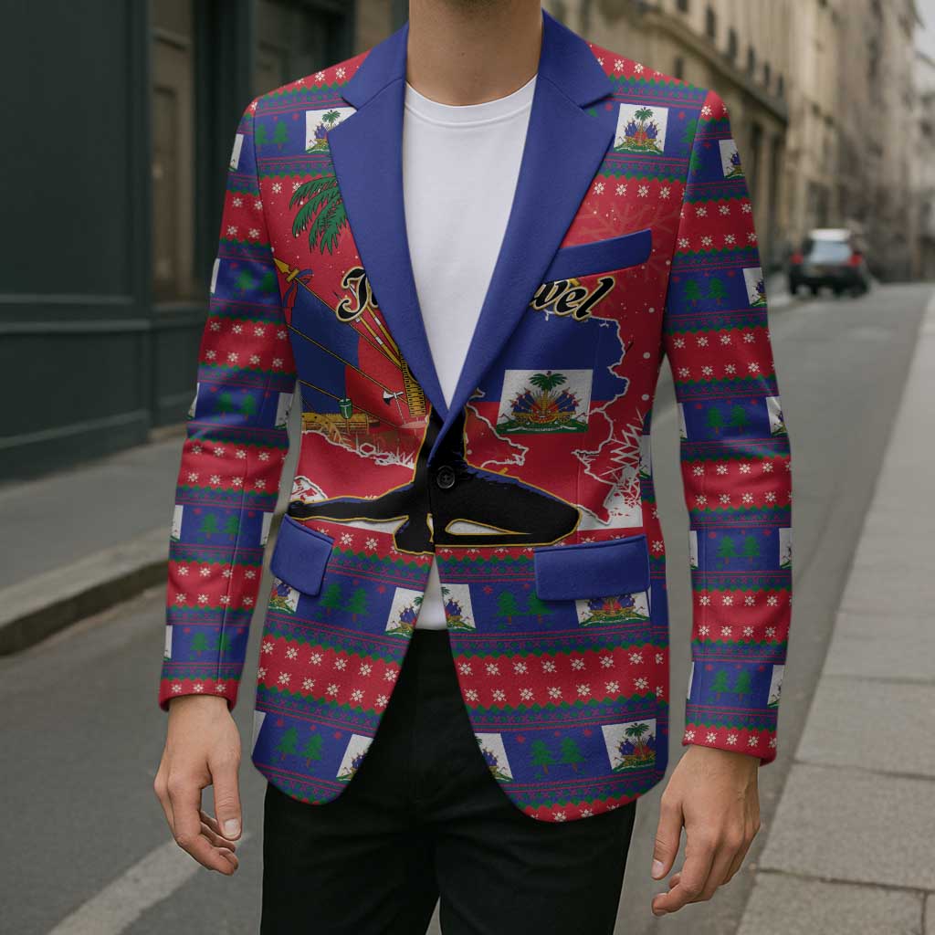 Personalized Ayiti Jwaye Nwel Blazer Haiti Merry Christmas - Wonder Print Shop