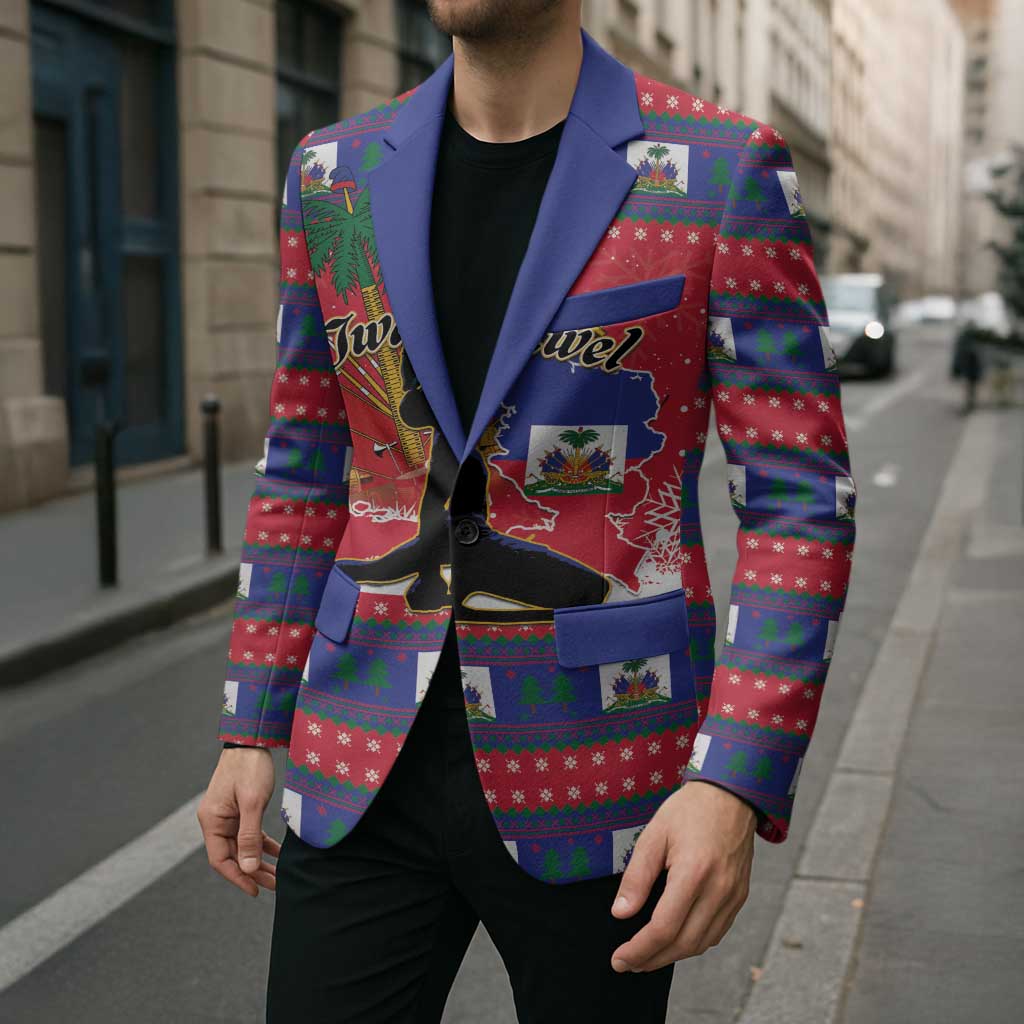 Personalized Ayiti Jwaye Nwel Blazer Haiti Merry Christmas - Wonder Print Shop